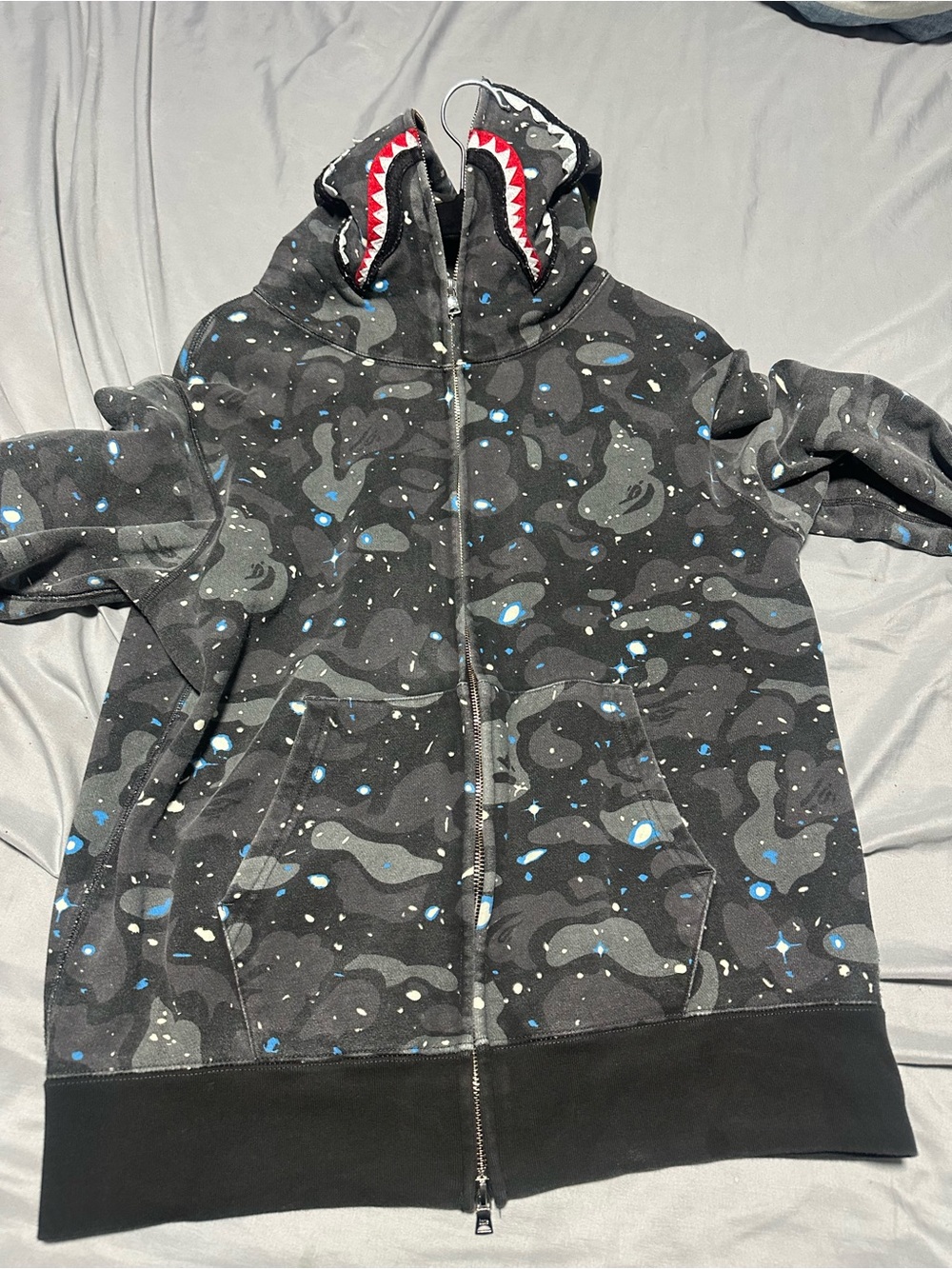 Bape glow in the dark men’s zip up hoodie and questions or negotiations feel fre